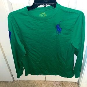 Green boys polo shirt